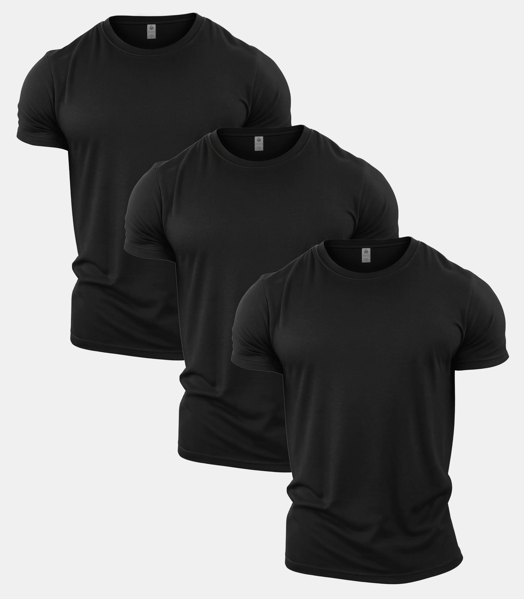 All Black Crew Neck Gym T-Shirt 3 Pack