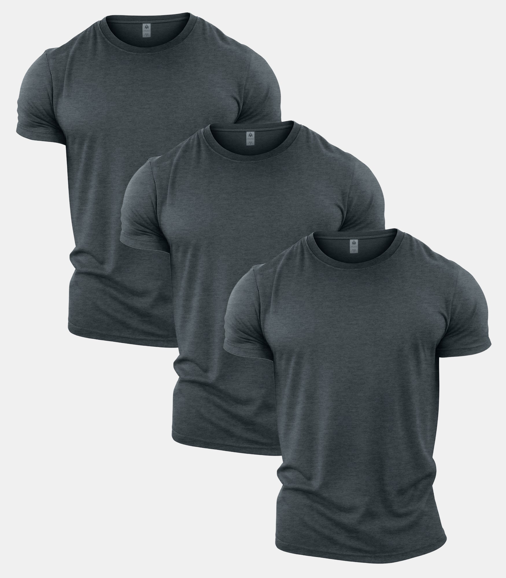 All Grey Crew Neck Gym T-Shirt 3 Pack
