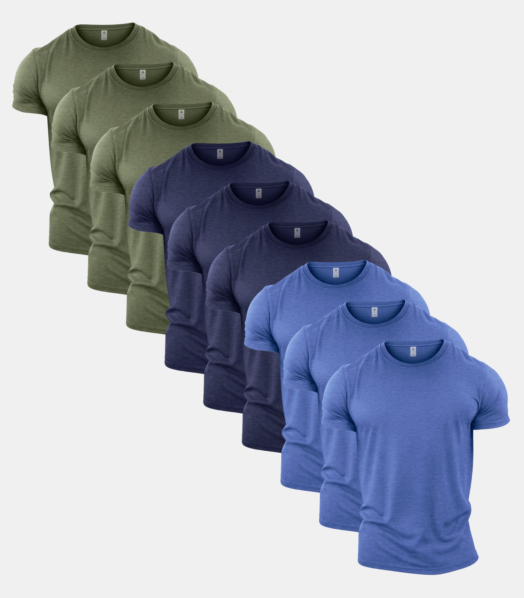 Heather Colours Crew Neck T-Shirt 9 Pack