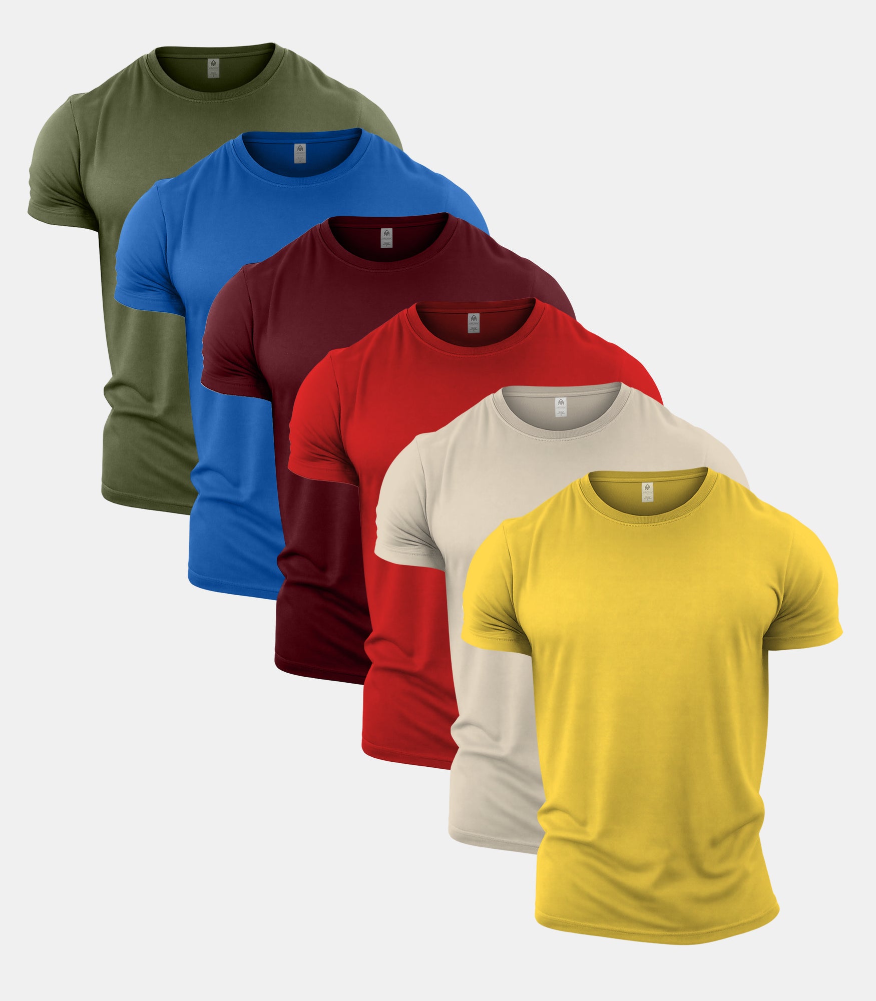 Multi Colour Crew Neck Gym T-Shirt 6 Pack