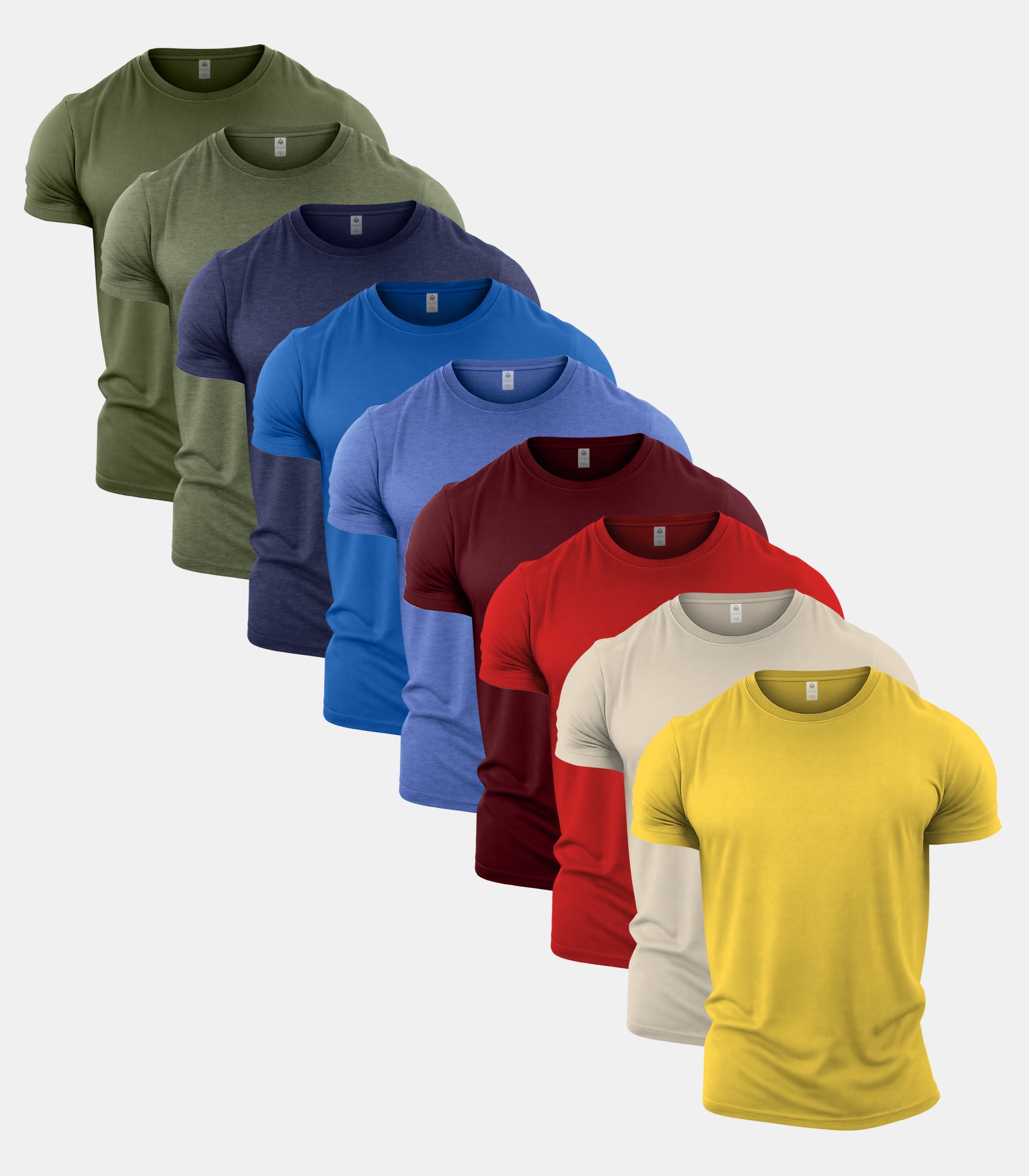 Multi Colour Crew Neck Gym T-Shirt 9 Pack