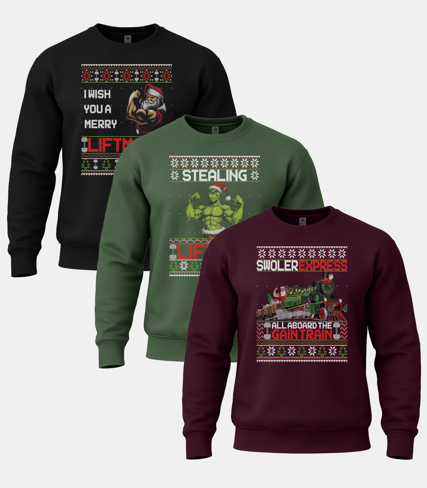 Merry Liftmas Sweatshirt 3 Pack