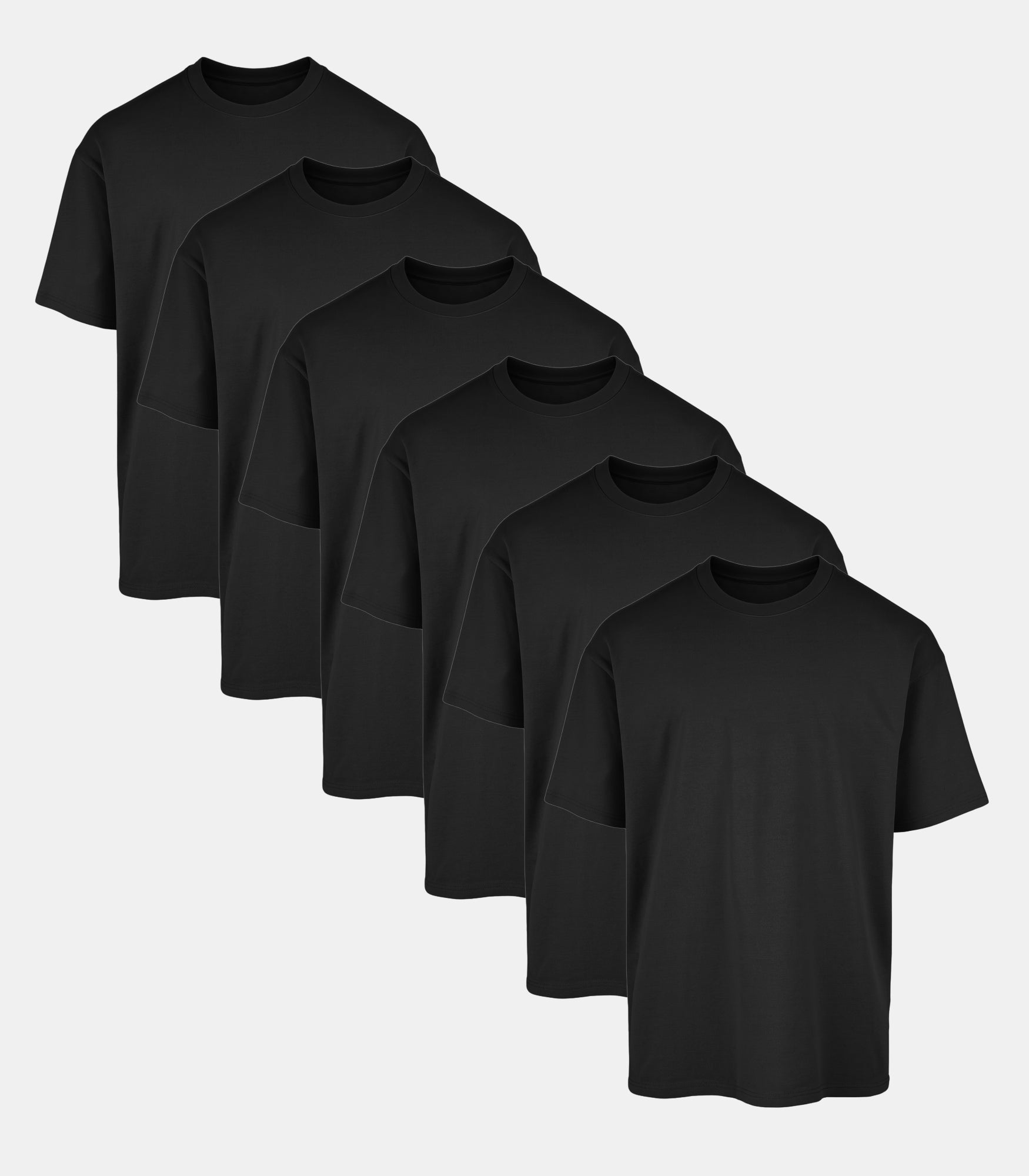All Black Oversized Gym T-Shirt 6 Pack