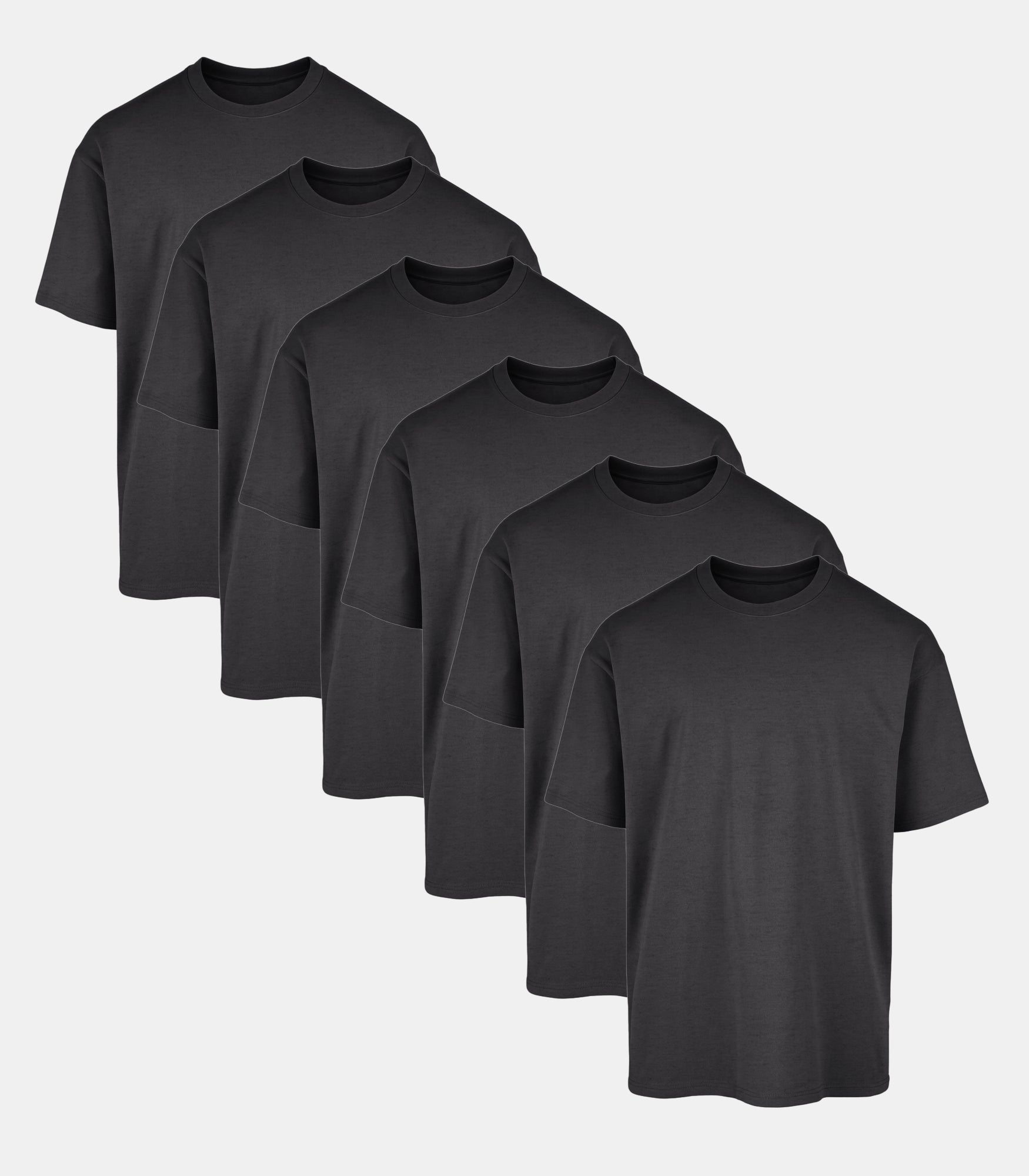 All Charcoal Oversized Tee 6 Pack