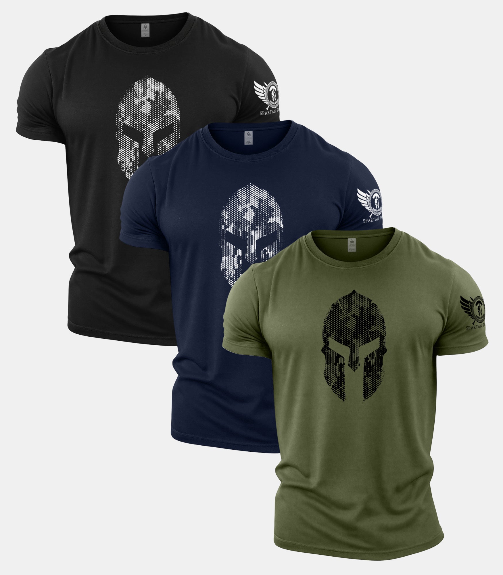 Hex Camo Spartan Forged Gym T-Shirt 3 Pack