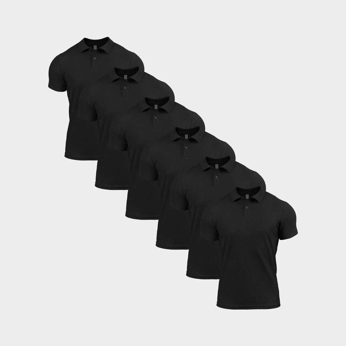 All Black Polo Shirt 6 Pack