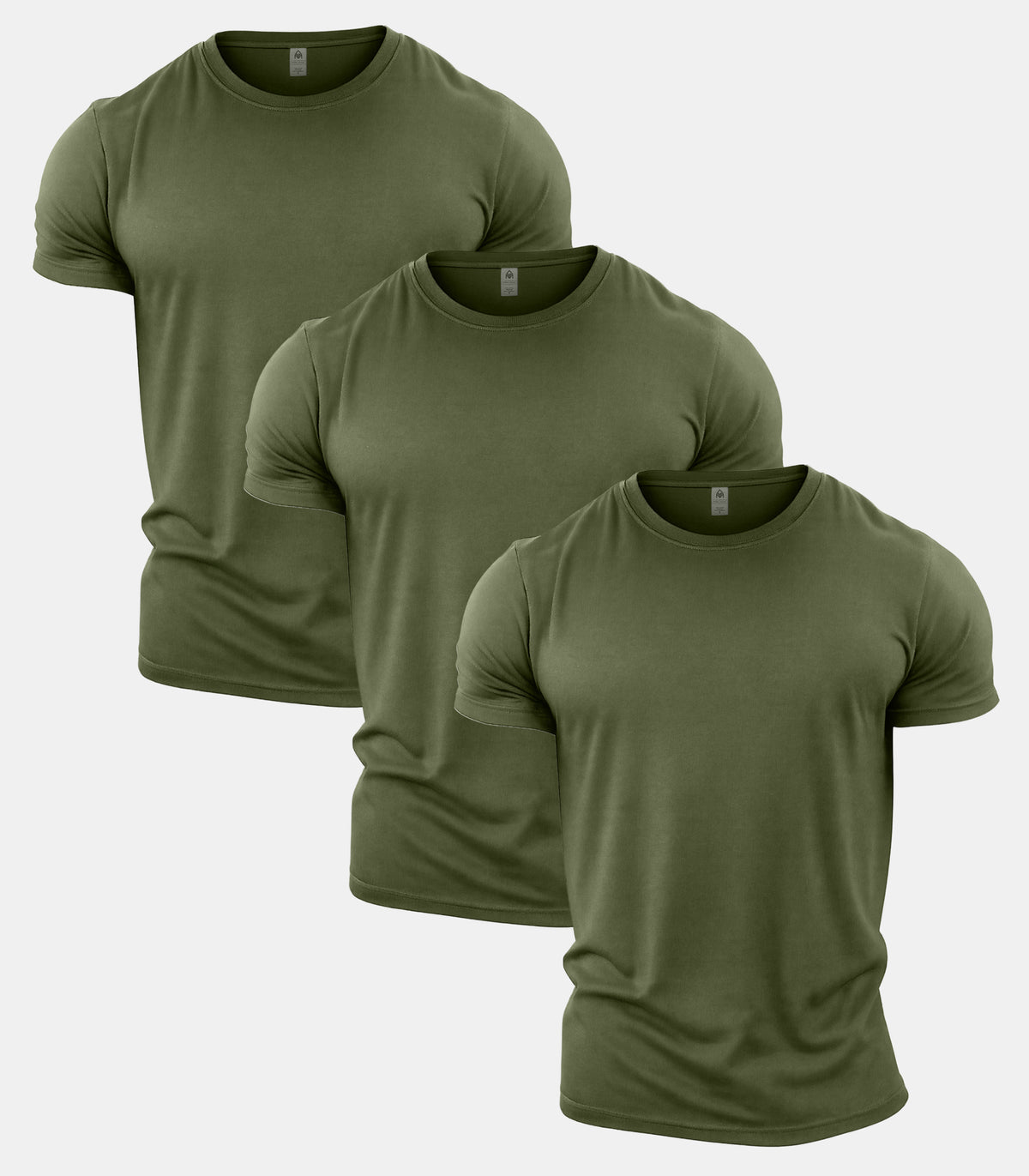 All Green Crew Neck T-Shirt 3 Pack