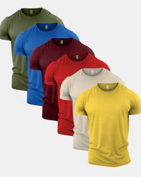 Multi Colour Crew Neck T-Shirt 6 Pack