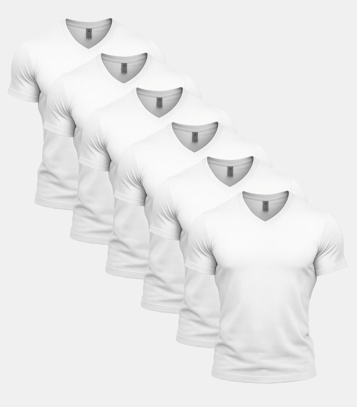 All White V-Neck 6 Pack