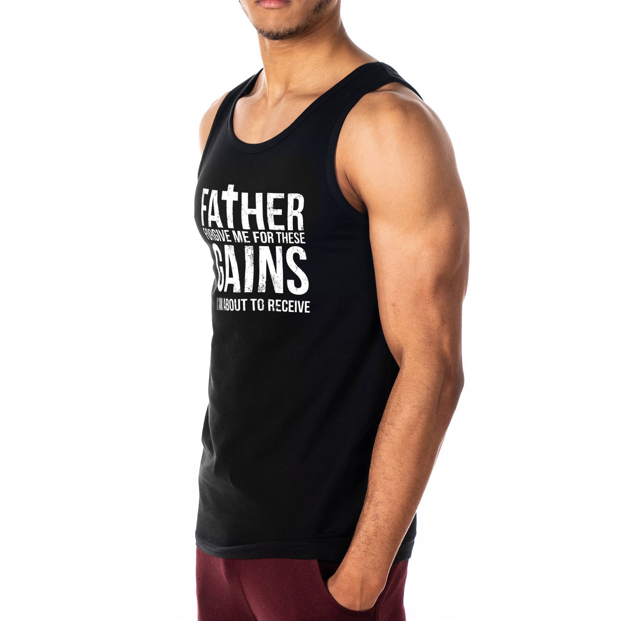 Father Forgive Me For These Gains Gym Vest