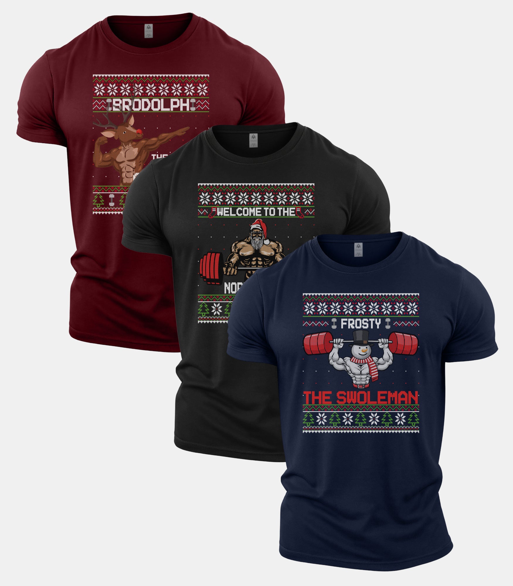 Merry Liftmas Gym T-Shirt 3 Pack 1