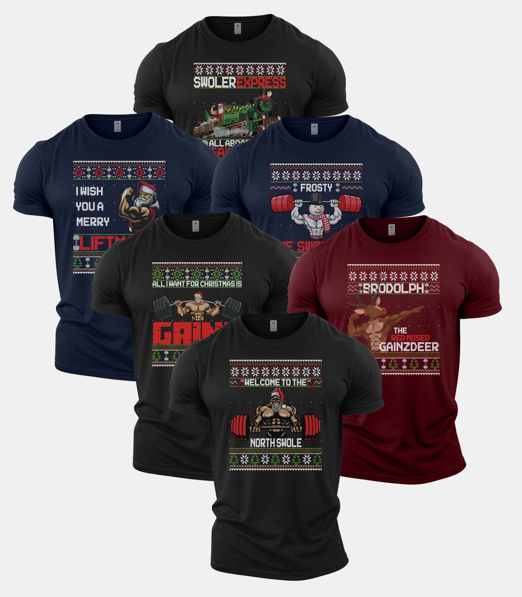 Merry Liftmas Gym T-Shirt 6 Pack