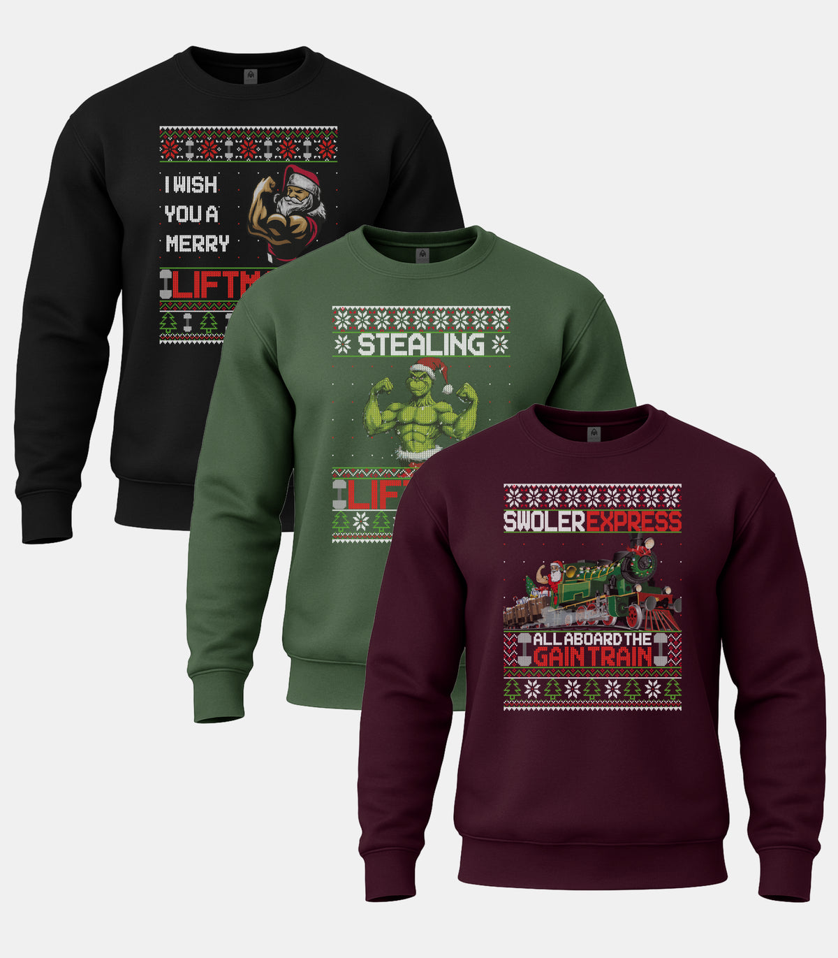 Merry Liftmas Sweatshirt 3 Pack