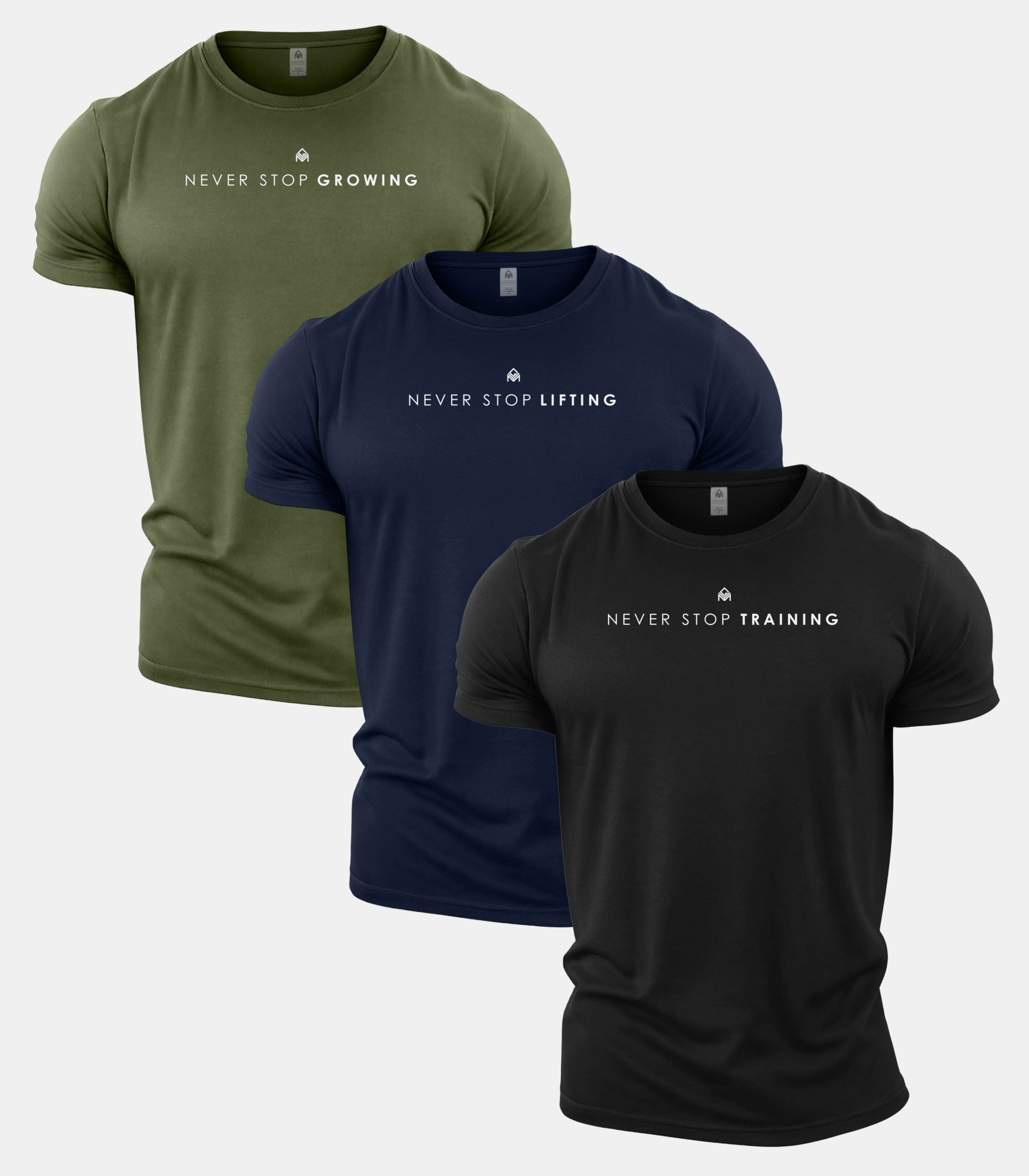Never Stop Training Gym T-Shirt 3 Pack