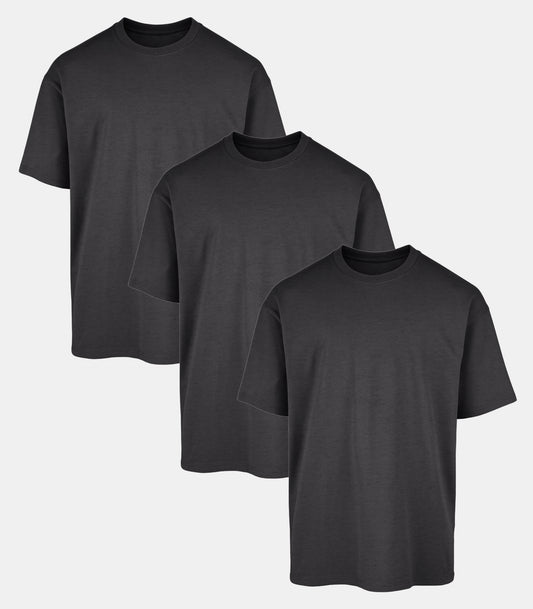 All Charcoal Oversized Gym T-Shirt 3 Pack