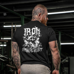 Iron Anarchist Skull Dumbells - Gym T-Shirt