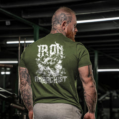 Iron Anarchist Skull Dumbells - Gym T-Shirt