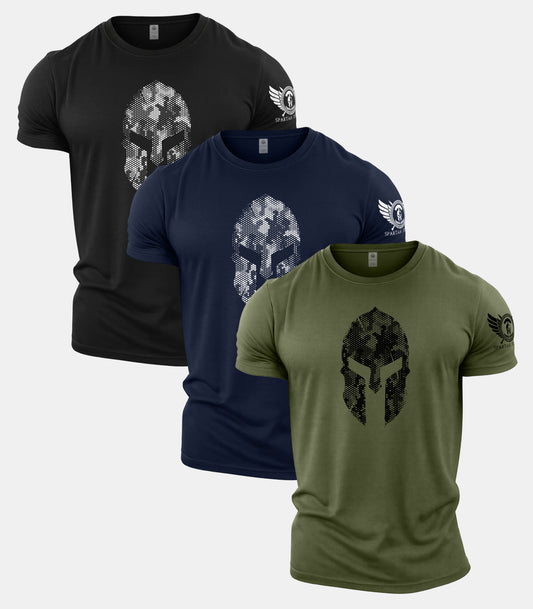Hex Camo Spartan Forged Gym T-Shirt 3 Pack