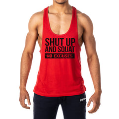 Shut Up And Squat No Excuses Mens Stringer Tank Top