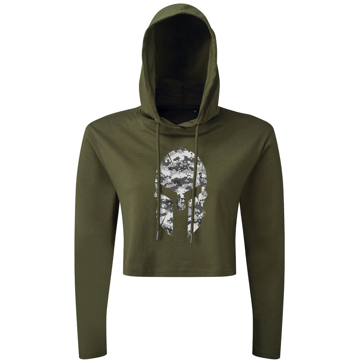 Spartan Helmet Winter Camo - Spartan Forged - Cropped Hoodie