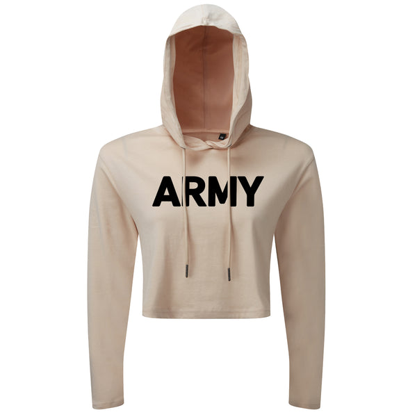 Army Cropped Hoodie