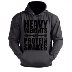 Heavy Weights and Protein Shakes - Gym Hoodie