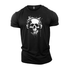 Skull Headphones - Gym T-Shirt