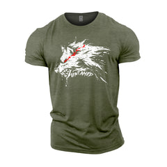 Untamed Wolf Red Eyes Drip - Gym T-Shirt
