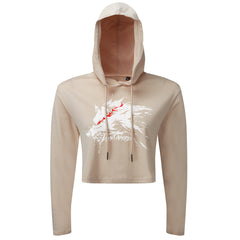 Untamed Wolf Red Eyes Drip - Cropped Hoodie