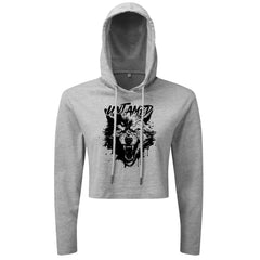 Untamed Wolf Black - Cropped Hoodie