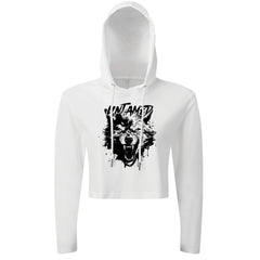 Untamed Wolf Black - Cropped Hoodie